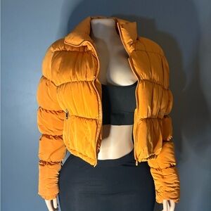 Women's Orange Puffer Jacket